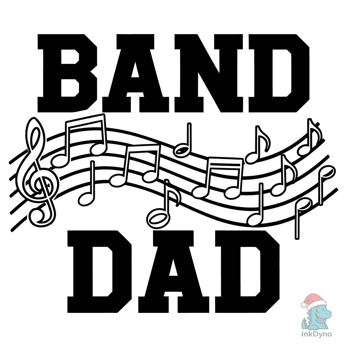 Band Dad Musical Notes Graphic