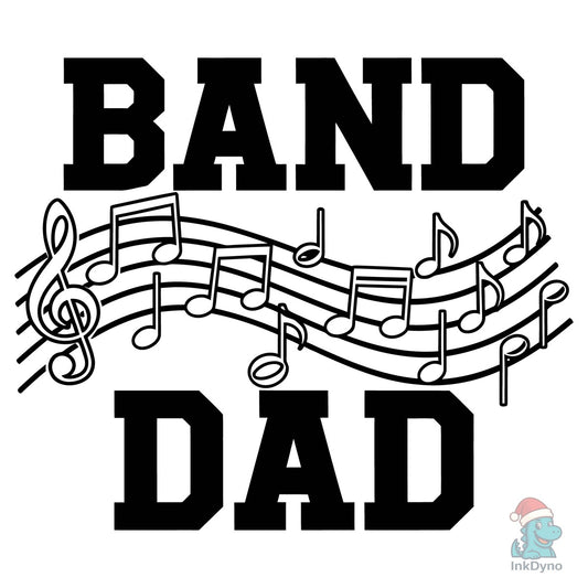 Band Dad Musical Notes Graphic - DTF Transfer
