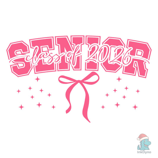 Graduation Bow Design Senior 2026 Shirt - DTF Transfer