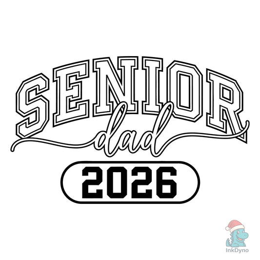 Senior Dad Graduation Outline Badge - DTF Transfer