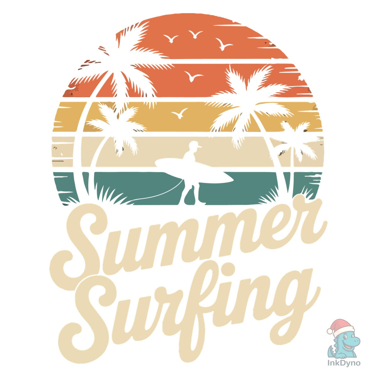 Summer Surfing Retro Sunset Beach Design