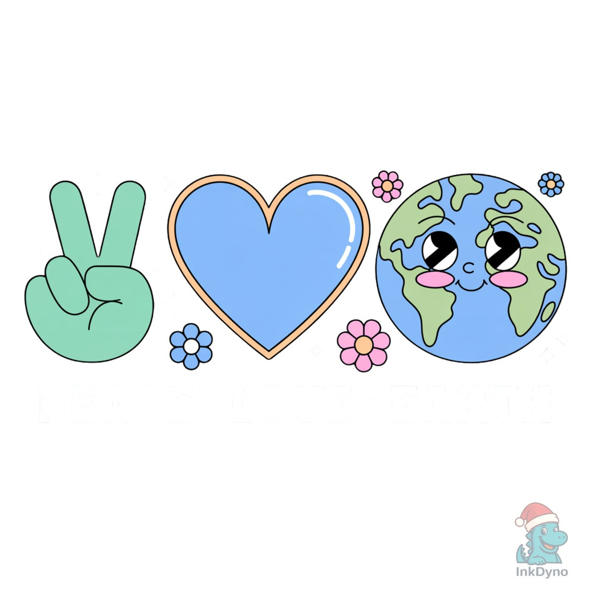 Peace Love Earth Cute Earth Day