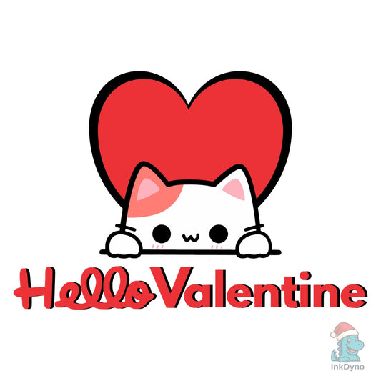 Cute Heart Kitty Valentine's Day - DTF Transfer