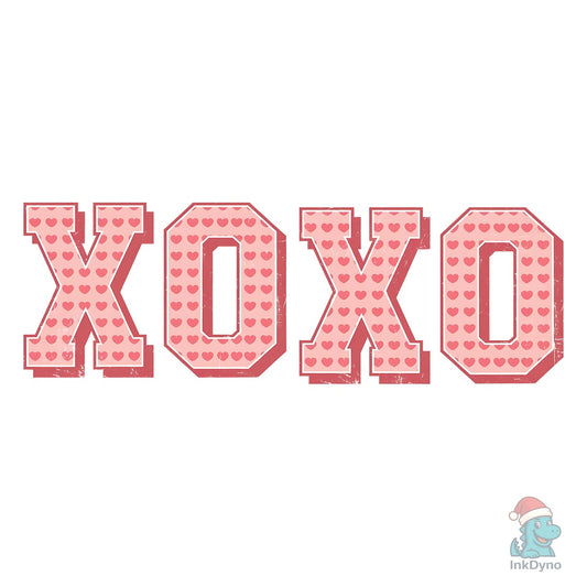 Valentine XOXO Varsity Heart - DTF Transfer