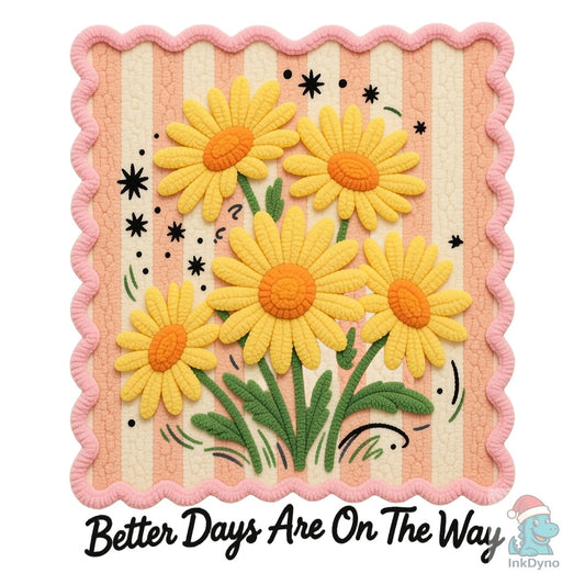 Faux Yarn Mental Health Positive Vibes - DTF Transfer