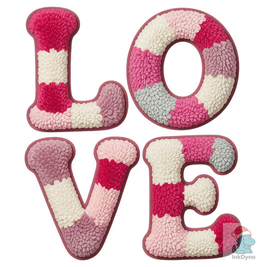 Checkered Valentine Love Faux Yarn - DTF Transfer