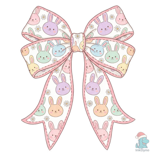Cute Easter Bunny Coquette Bow - DTF Transfer