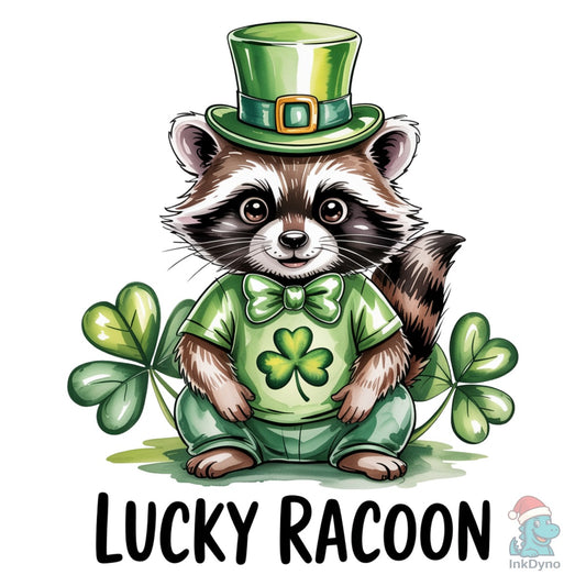 Lucky Cute Raccoon St Patrick's Day - DTF Transfer