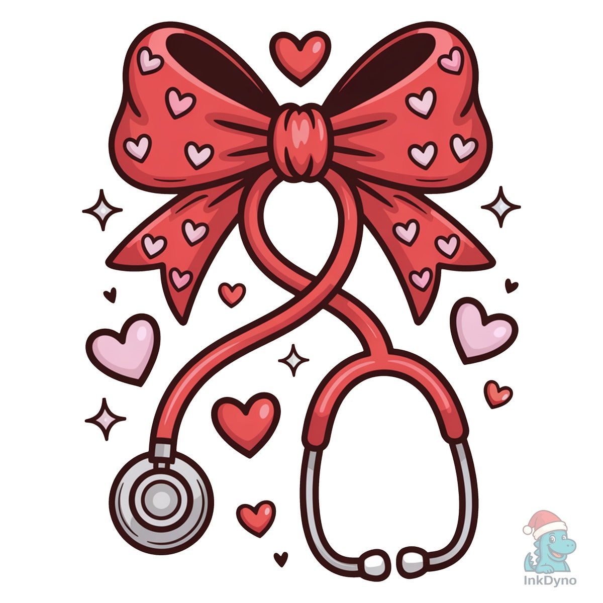 Nurse Bow Hearts Valentine