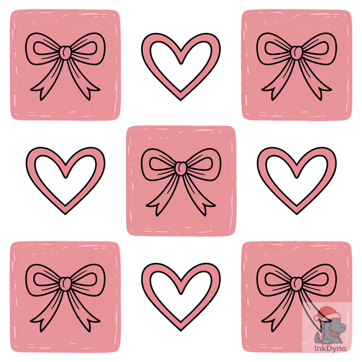 Retro Checkered Bow Valentine's Day