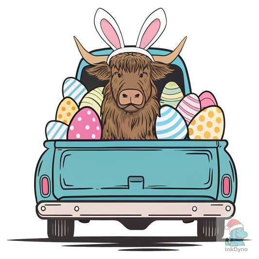 Highland Cow Easter Easter - DTF Transfer