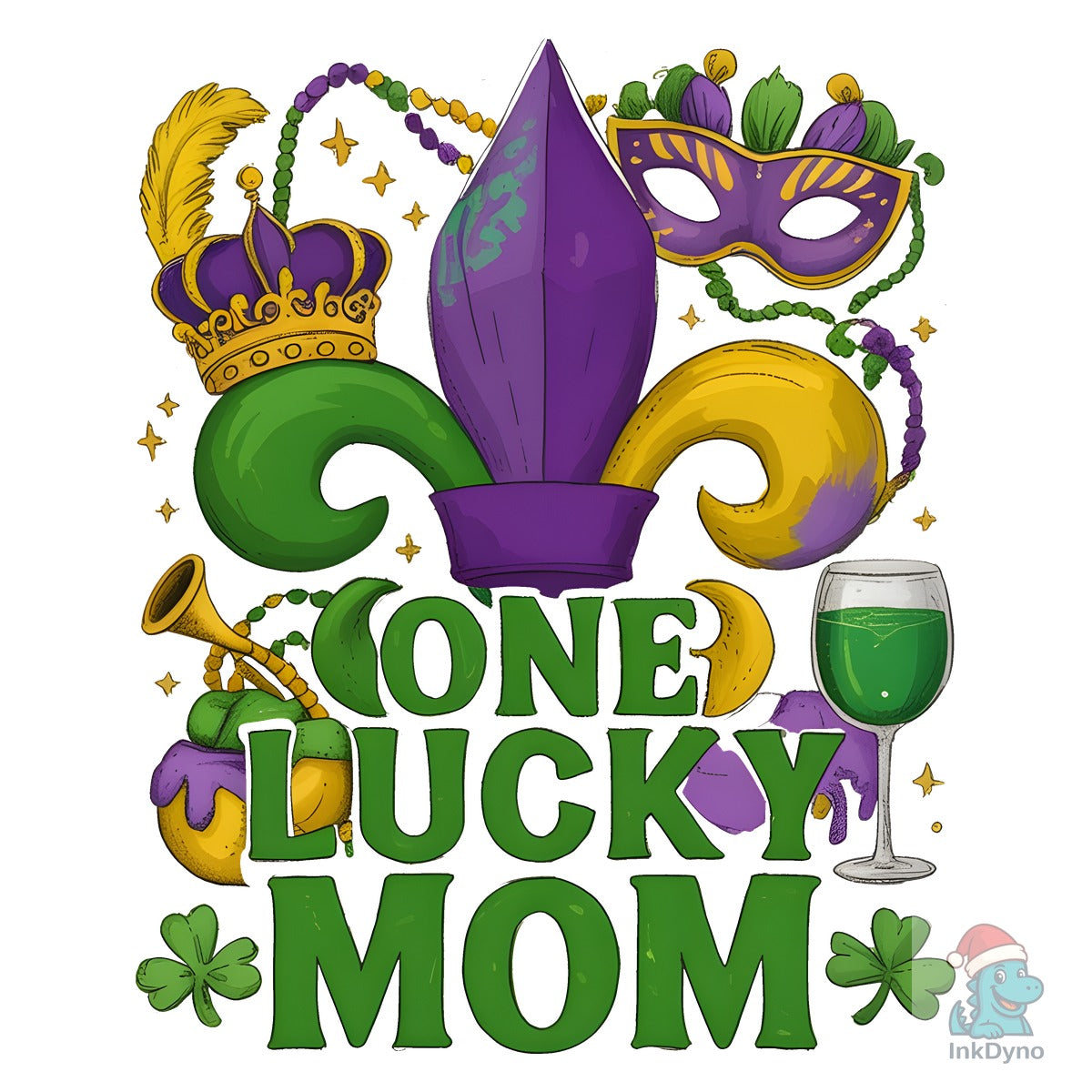One Lucky Mom Mardi Gras Design