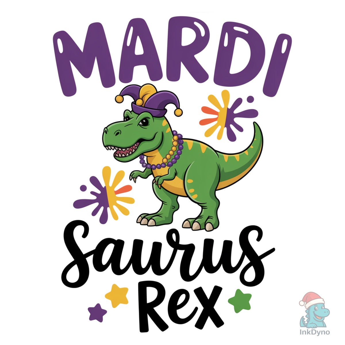 Cute Mardi Gras Dinosaur T Rex