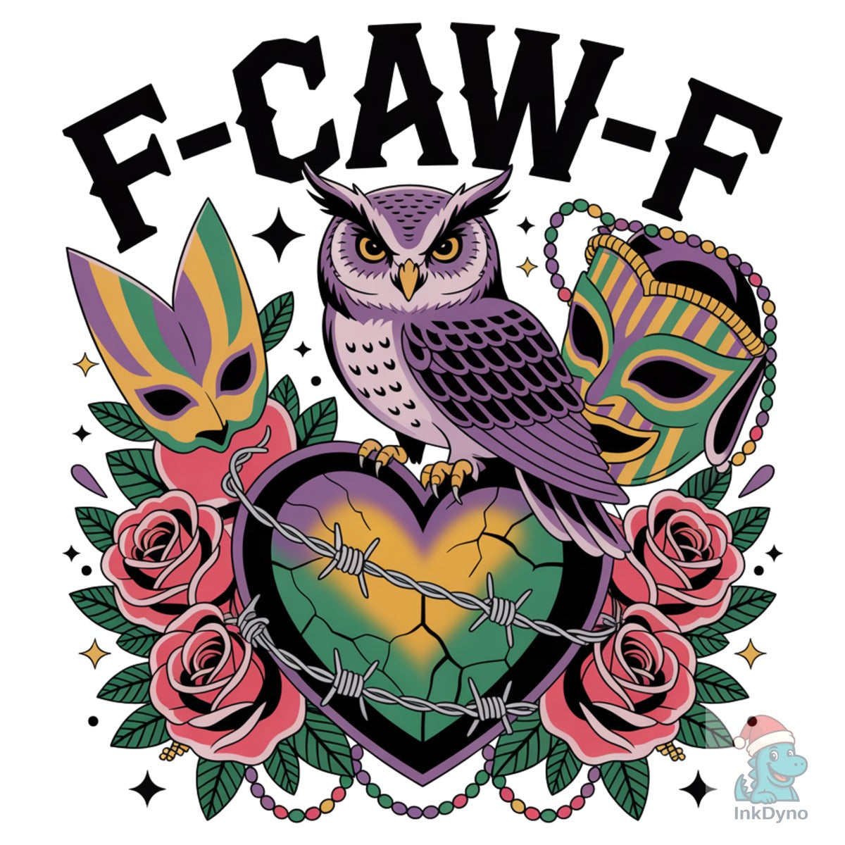 Mardi Gras Mask F Caw F Owl