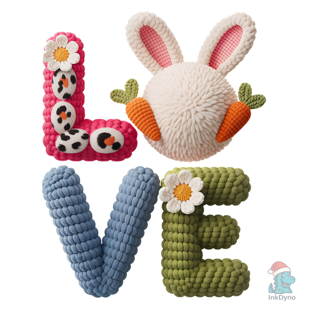 Yarn Crochet Easter Love Bunny