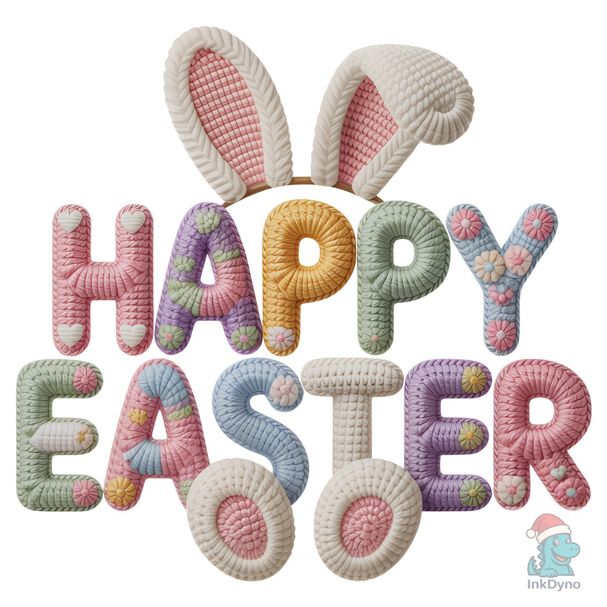 Yarn Crochet Happy Easter Bunny