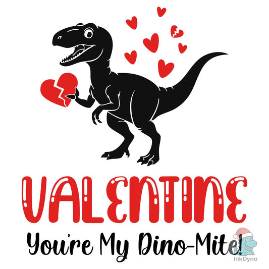 Funny Valentine Dinosaur Holding Broken - DTF Transfer