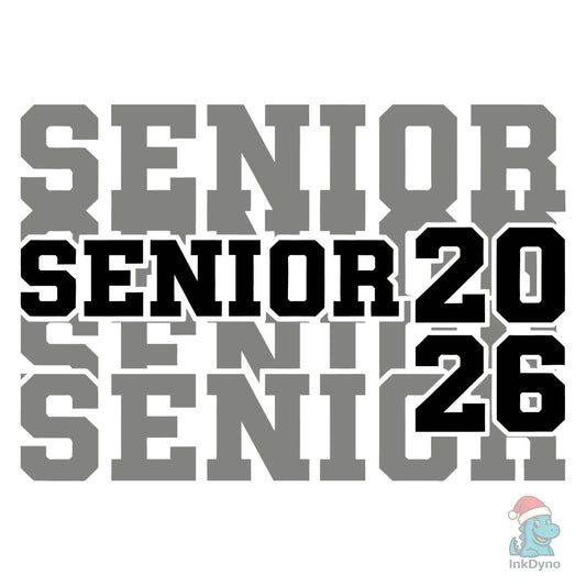 Gray Repeating Senior 2026 Design - DTF Transfer