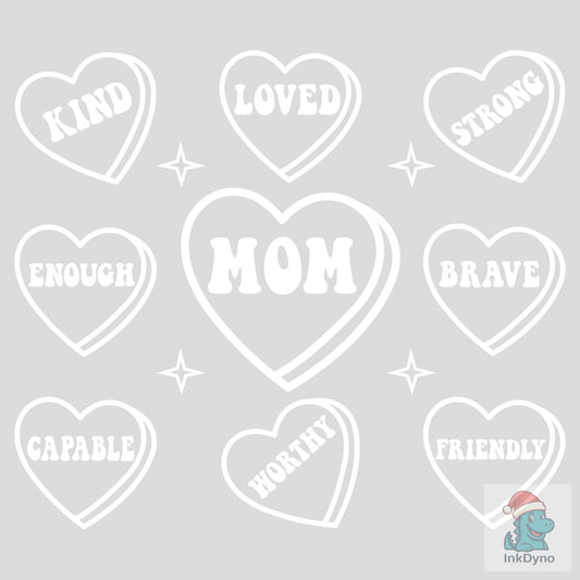 Mom Quotes Mom Life Hearts - DTF Transfer