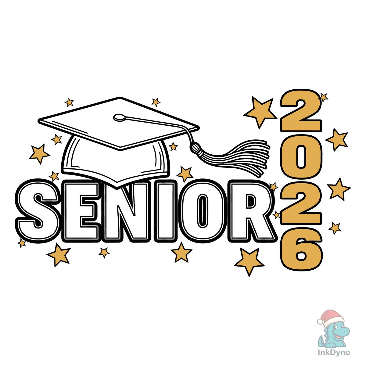 Gold Senior 2026 Graduation Stars