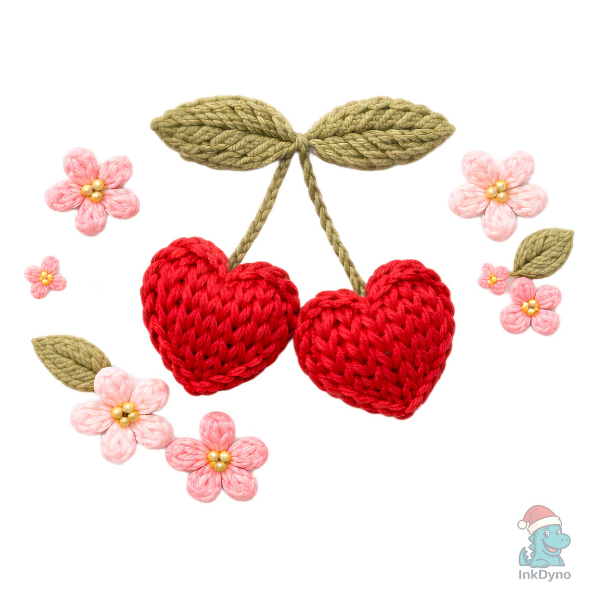 Cherry Hearts and Flowers