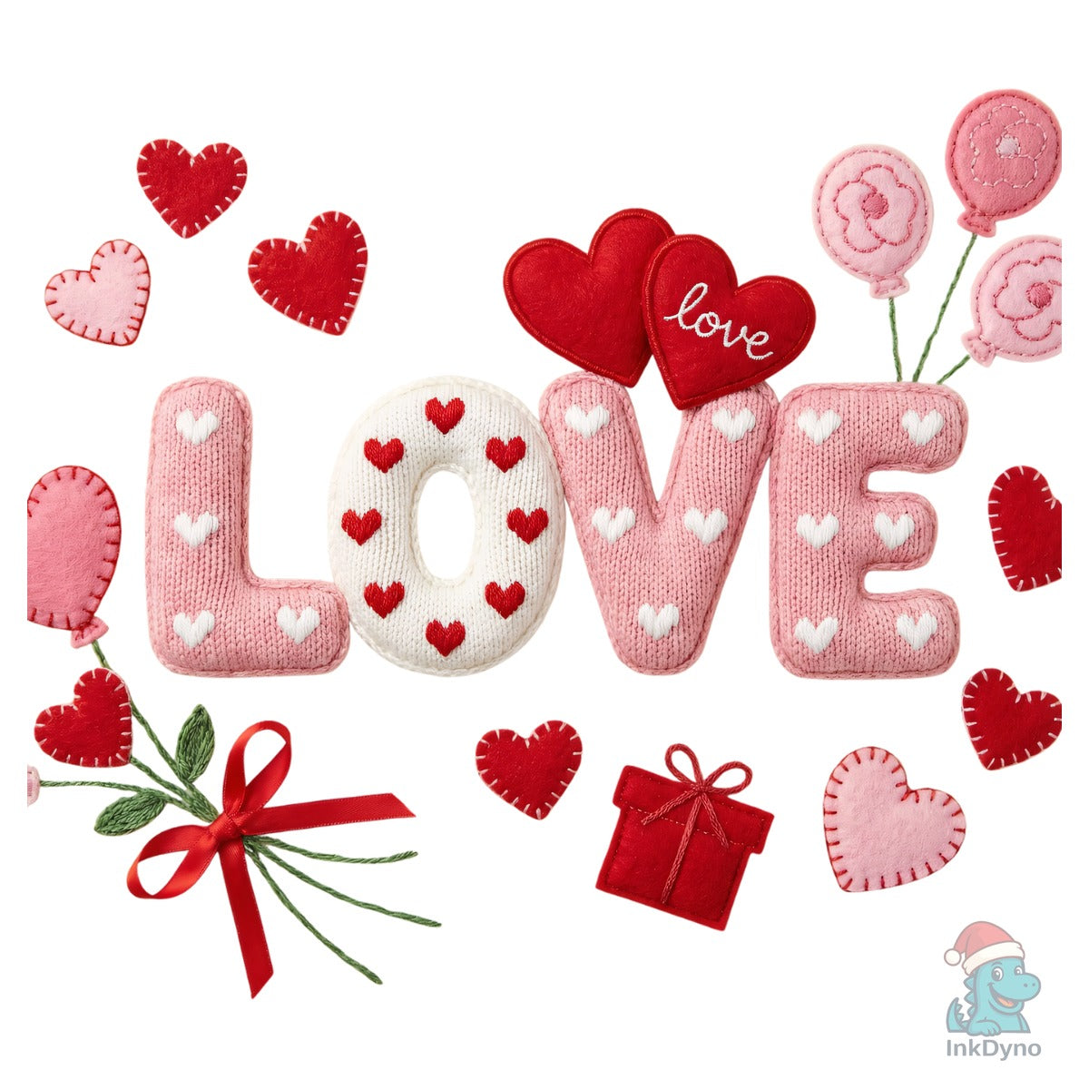 Faux Yarn Love Cherry Valentine