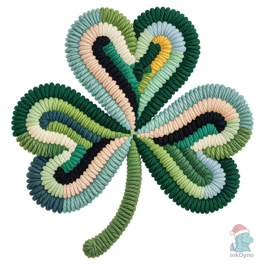 St Patricks Day Faux Yarn Shamrock - DTF Transfer