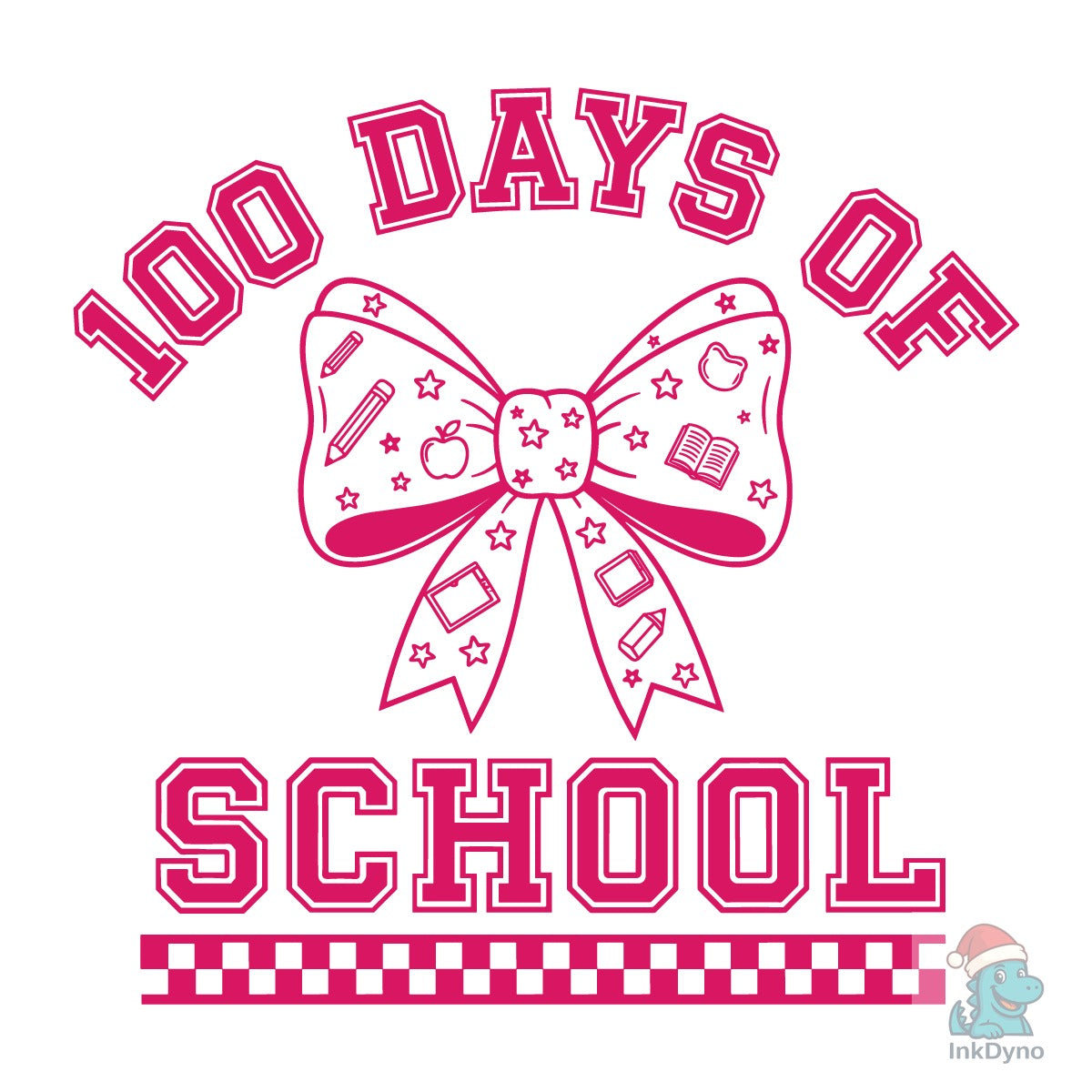 100 Days of School Bow Shirt Design