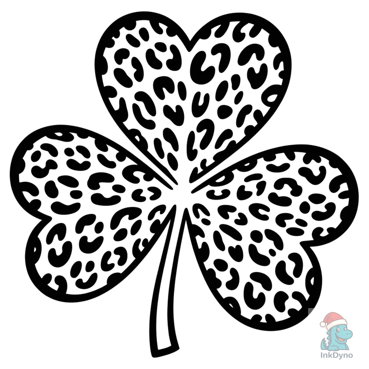 Lucky Leopard Shamrock Outline