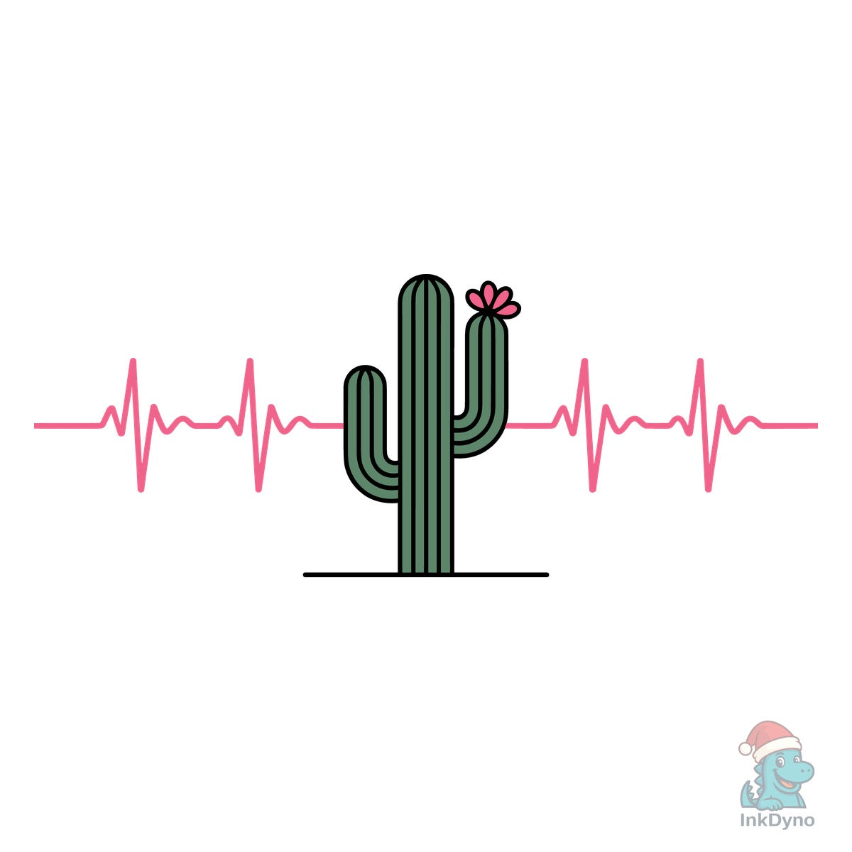 Cactus Heartbeat T-shirt Design