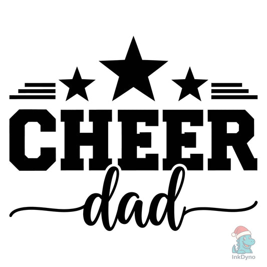 Cheer Dad Stars Typography Design - DTF Transfer