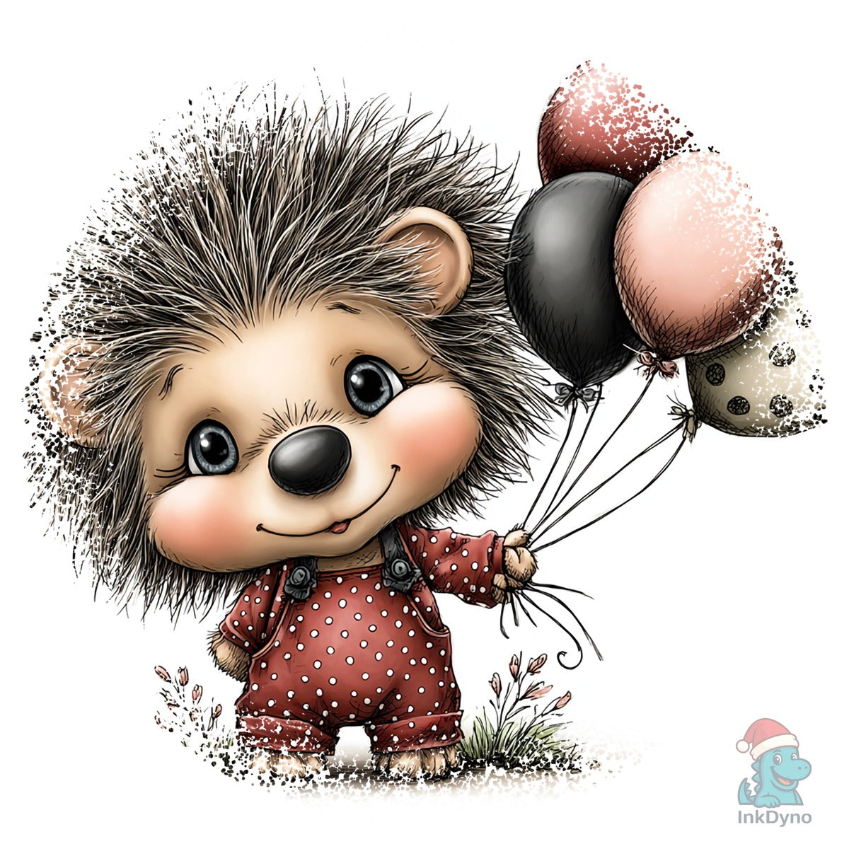 Hedgehog Whimsical Valentine Round