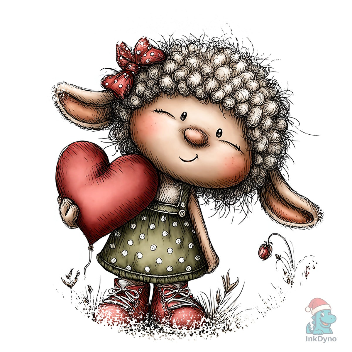 Lamb Whimsical Valentine Round Tshirt