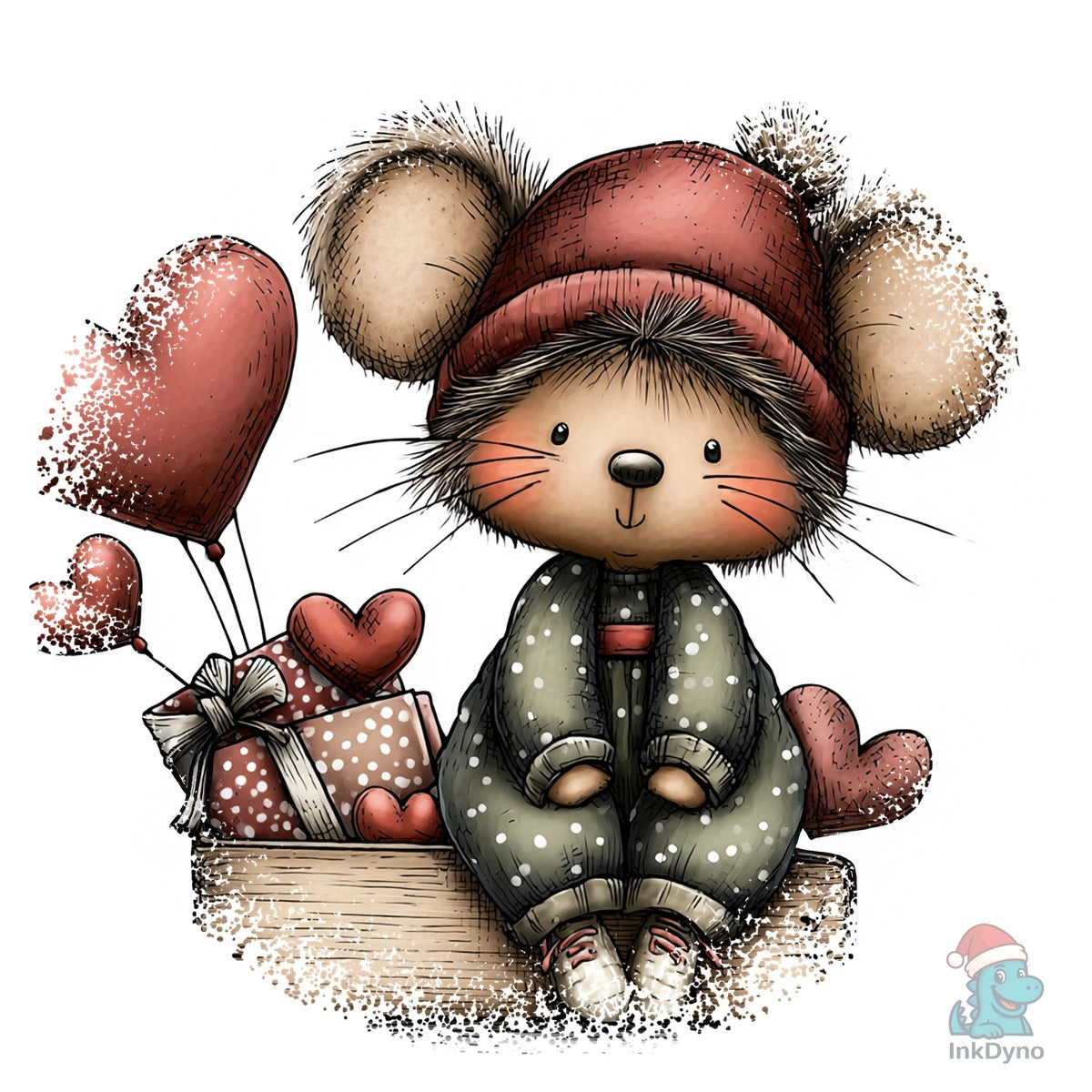 Mouse Whimsical Valentine Round Tshirt