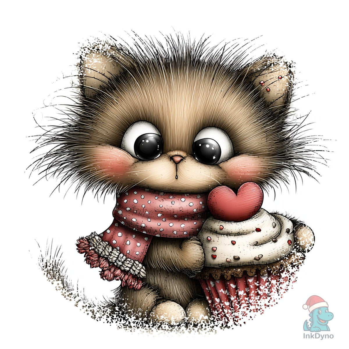 Baby Cat Whimsical Valentine Round