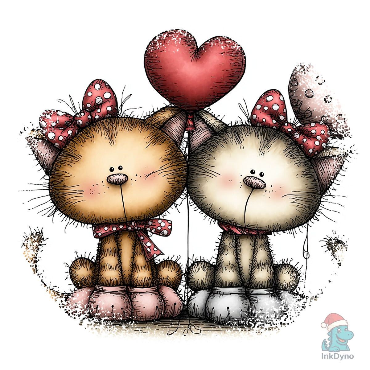 Cats Whimsical Valentine Round Tshirt