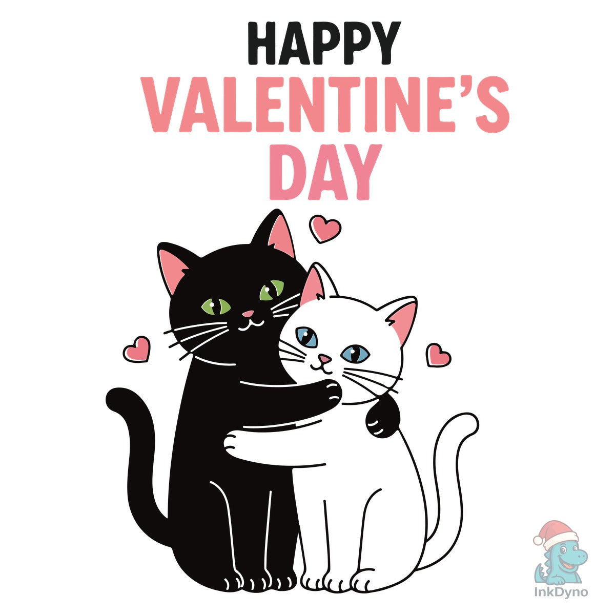 Happy Valentine's Day Cute Couple Cat