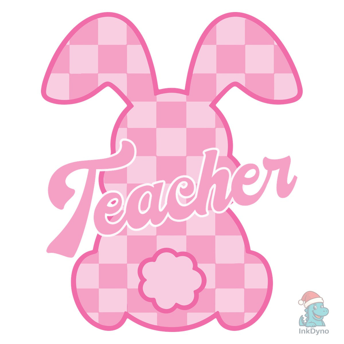 Pink Gingham Bunny Teacher Easter Day