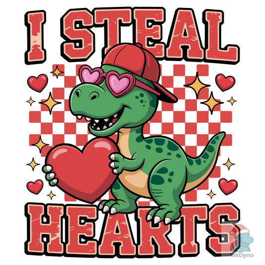 I Steal Hearts Checkered Valentine's Day - DTF Transfer