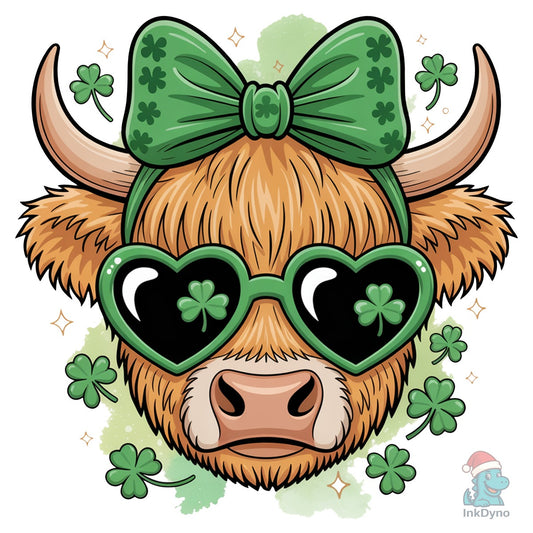 St Patrick Highland Cow Design - DTF Transfer