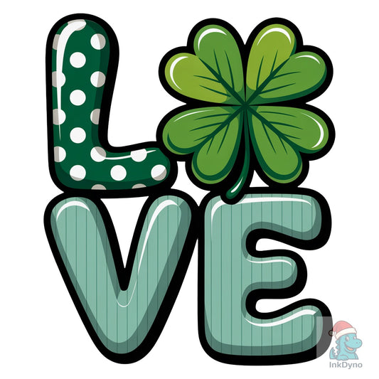 St Patrick LOVE Shamrock - DTF Transfer