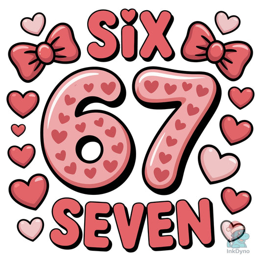67 Pink Hearts Kawaii Style - DTF Transfer