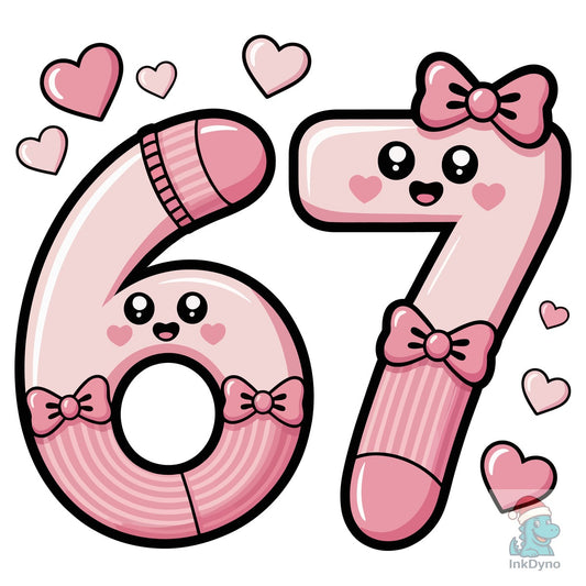 Adorable 67 Pink Hearts - DTF Transfer