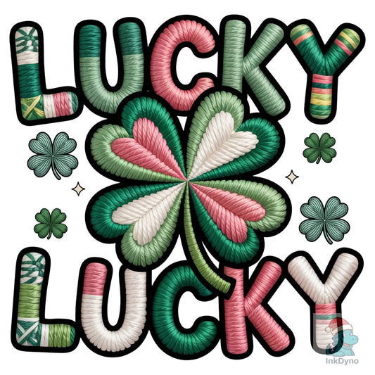 Lucky Patricks Day Shamrock Sequins - DTF Transfer
