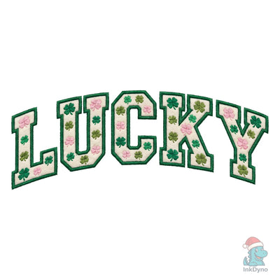 "LUCKY" Shamrock Typography Design