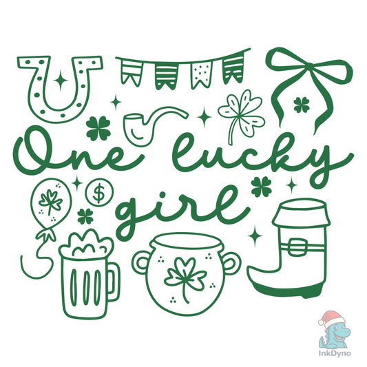 One Lucky Daughter Retro Groovy - DTF Transfer
