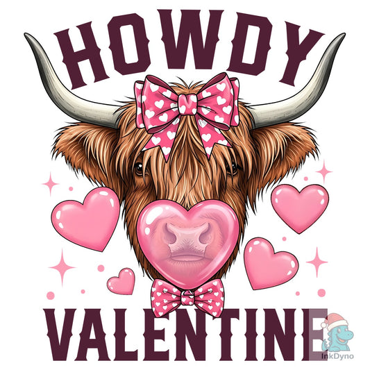 Howdy Cow Valentine's Day T-Shirt - DTF Transfer