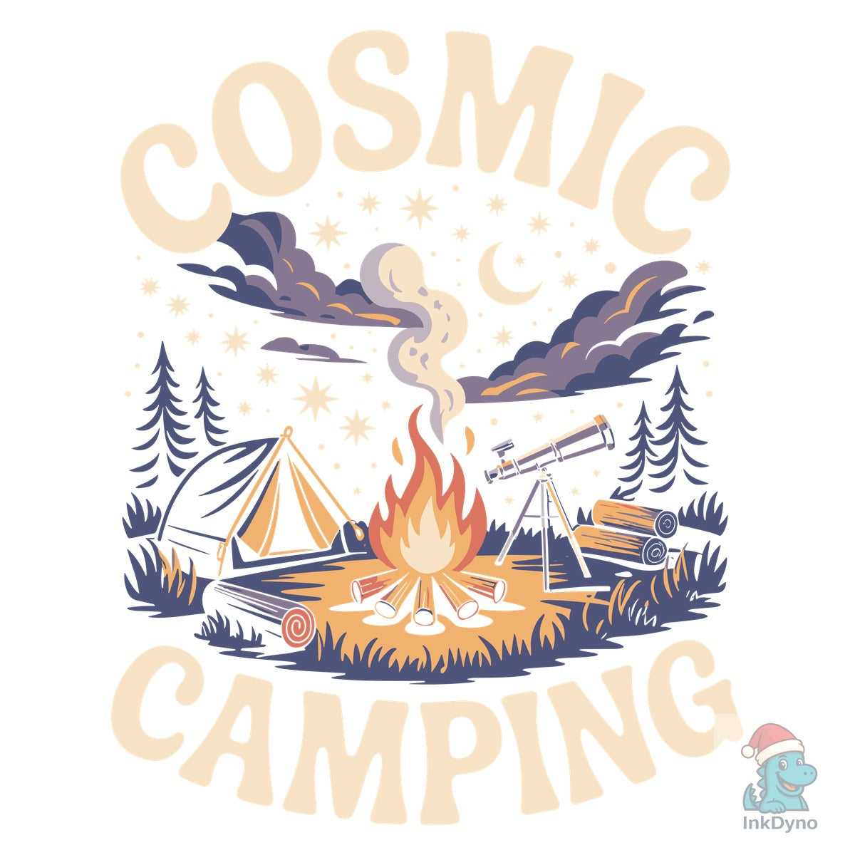 Cosmic Camping Adventure T-Shirt Design
