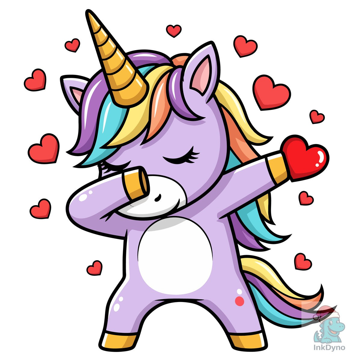 Unicorn Dab Valentine's Day T-Shirt