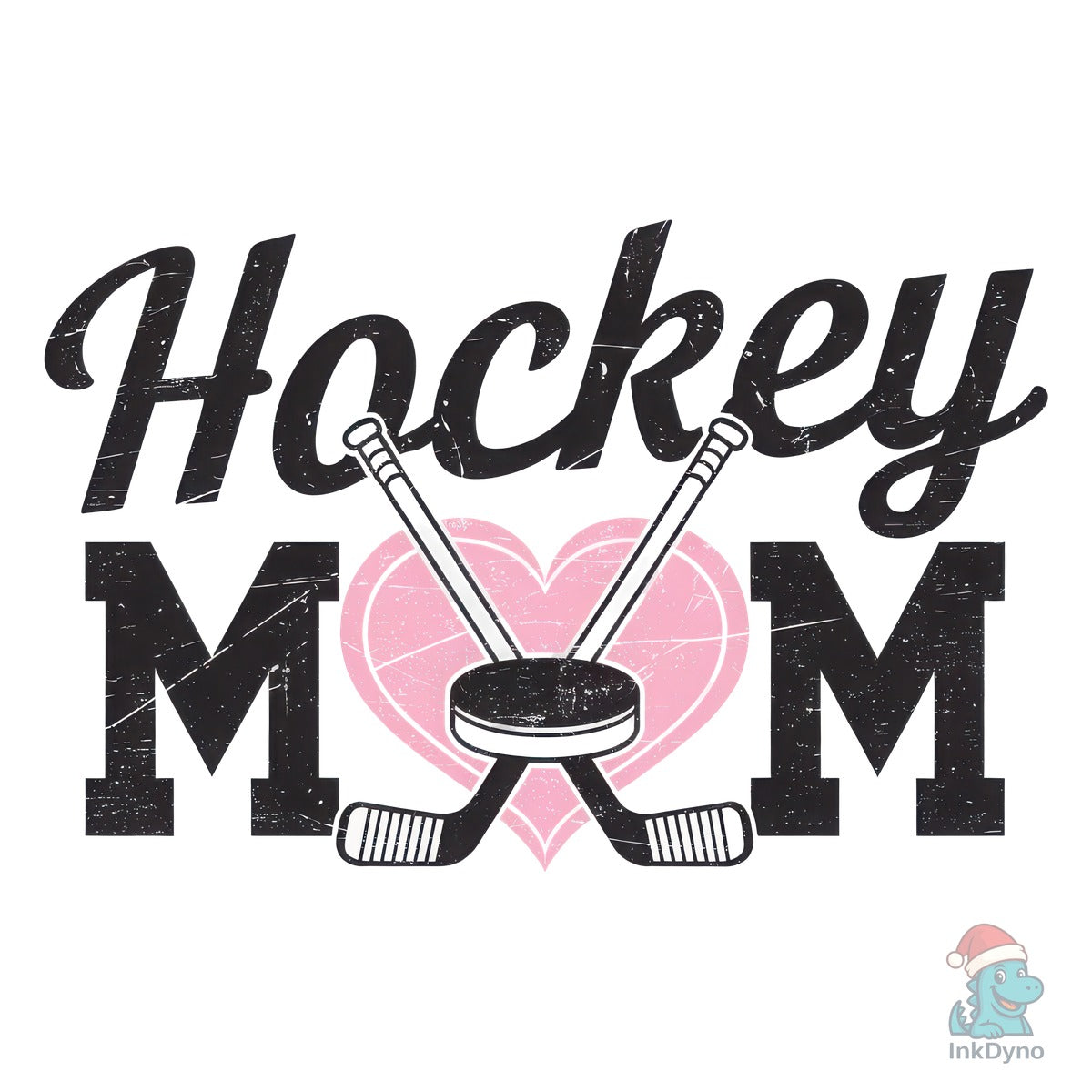 Retro Hockey Mom Heart